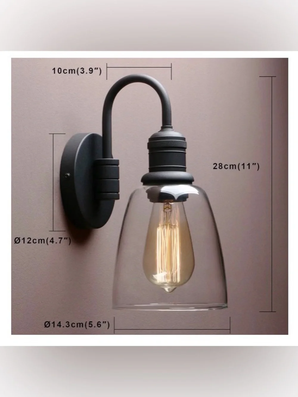 Yosoan 1-Light Vintage Wall Sconce